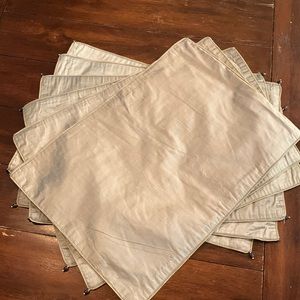 set of six silver raw silk silver placemats